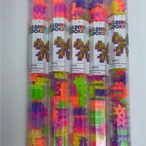Interlocking Building Blocks Set 72 Pieces Neon